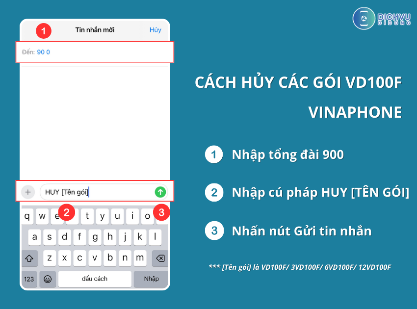 Cach huy goi VD100F tren sim VinaPhone