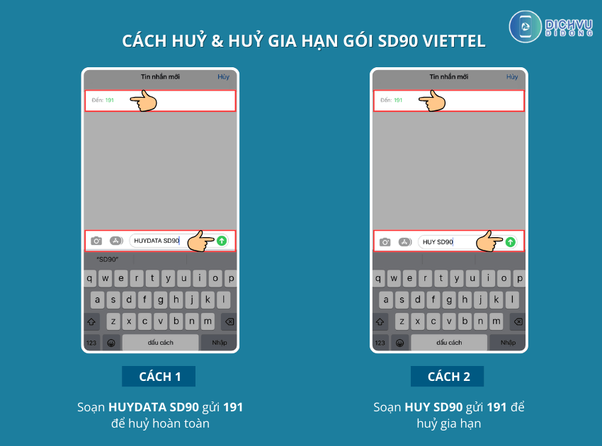 huong dan huy goi sd90 viettel