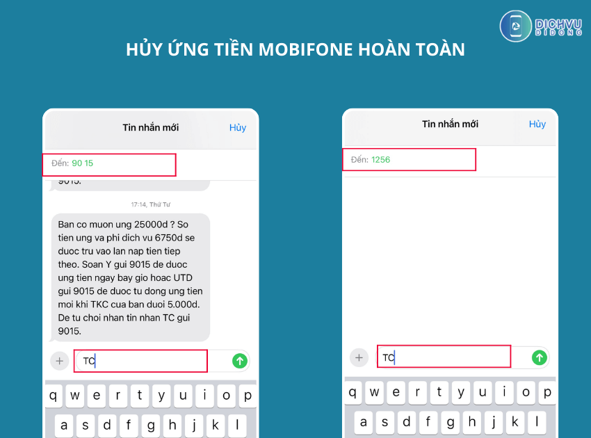 Cach huy ung tien Mobi hoan toan