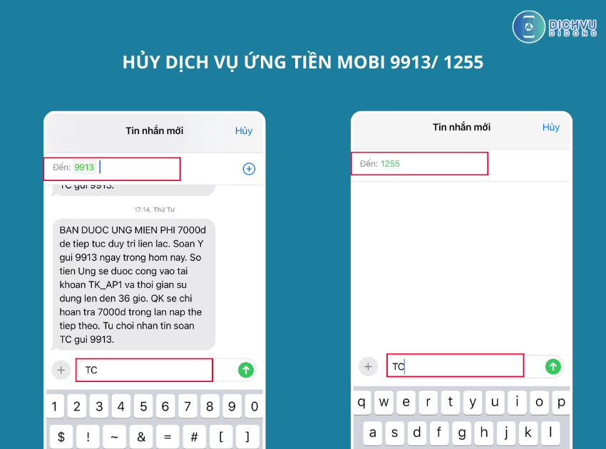Cach huy ung tien Mobi qua tong dai 9913 1255