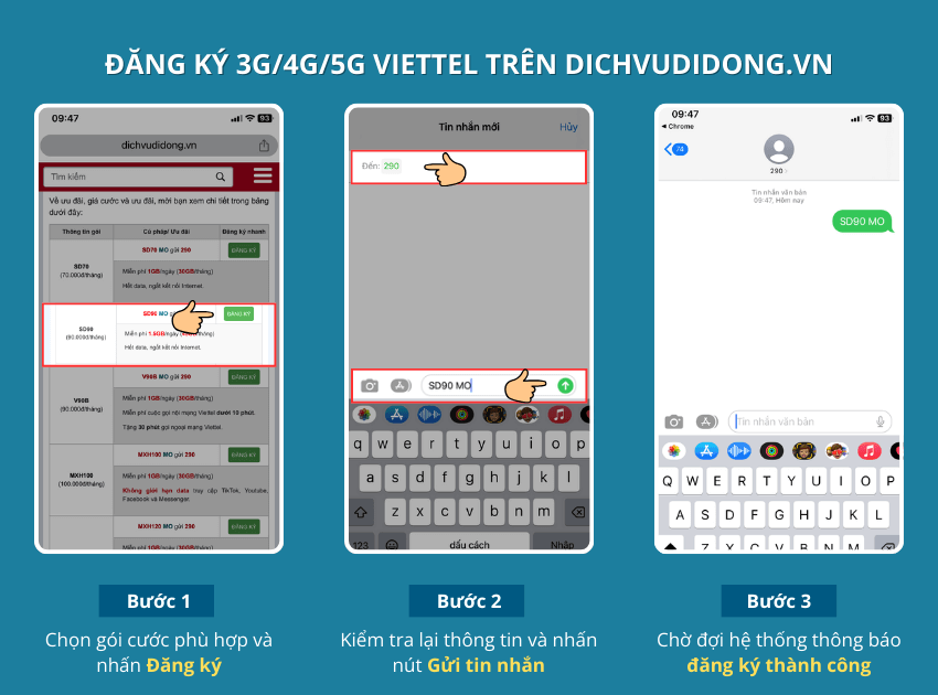 dang ky 3g 4g 5g viettel tren dichvudidong